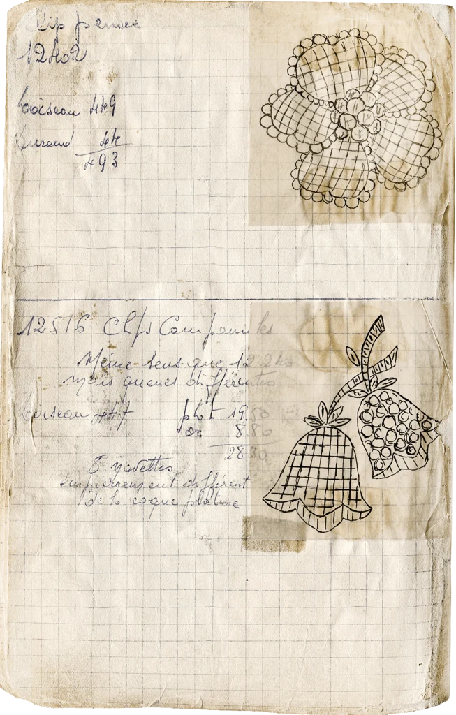 Jeweller's notebook recording Mystery Set workshop construction