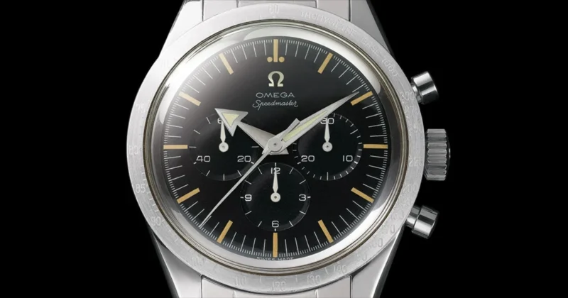 Historic OMEGA Speedmaster pictured for the collection's 1957 origin