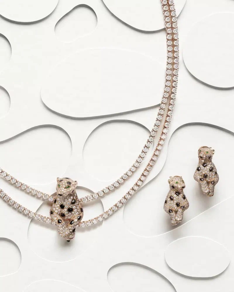 Cartier Panthere necklace and earrings