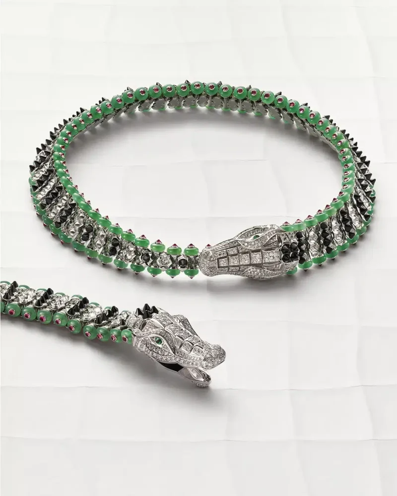 Cartier Into the Wild articulated crocodile necklace and bracelet
