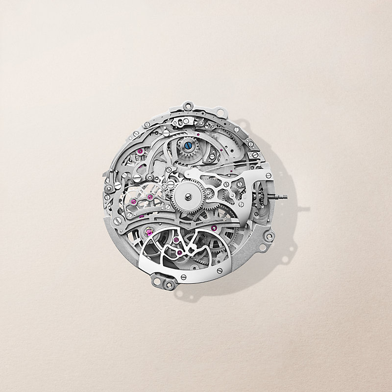The Hermès H1927 calibre, seen uncased from the dial side.
