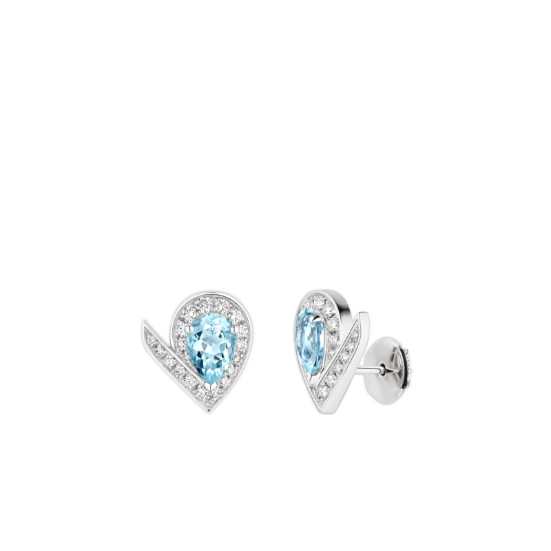 Angled view of Chaumet Joséphine earrings 085190 showing the front and fastening.
