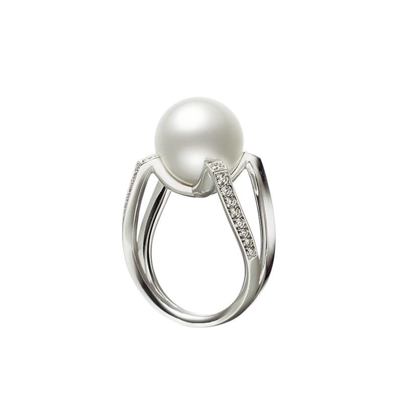 Mikimoto M Collection white South Sea cultured pearl ring.